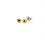 22 Karat Gold Hammered Black Diamond Stud Earrings 5mm