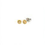 22 Karat Gold Hammered Diamond Stud Earrings 5mm