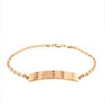 14k Rose Gold Hammered ID Bracelet