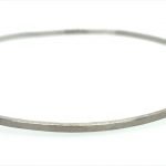 Platinum Round Hammered Bangle Bracelet