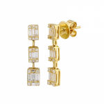 14k Yellow Gold Diamond Drop Earrings