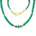 22k Gold and Emerald Beads Necklace