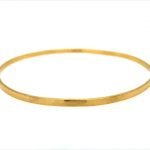 22k Gold Round Hammered Bangle Bracelet