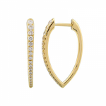 14k Yellow Gold Graduated Diamond Hoop Earrings