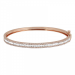 14 Karat Rose Gold Diamond Bangle Bracelet