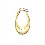 14k Yellow Gold Graduated Oval Hoop Earrings