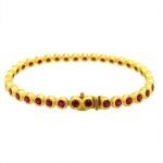 22k Gold Ruby Bubble Line Bracelet