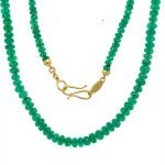 22k Gold Clasp Faceted Brazilian Emeralds Beads Necklace