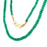 22k Gold Clasp Faceted Brazilian Emeralds Beads Necklace