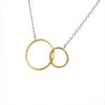 22K Gold Hammered Double Circle Pendant