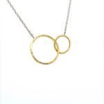 22K Gold Hammered Double Circle Pendant