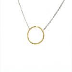 22K Gold Hammered Open Circle Pendant
