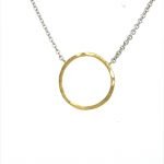 22K Gold Hammered Open Circle Pendant