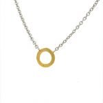 22K Gold Hammered Open Circle Pendant