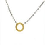 22K Gold Hammered Open Circle Pendant