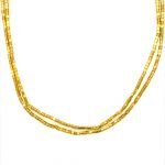 22k Gold Double Strand Cube Beads Necklace