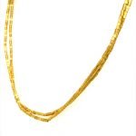 22k Gold Double Strand Cube Beads Necklace