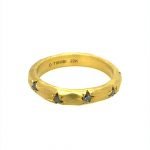 22 Karat Gold Salt & Pepper Diamonds Wave Band, 4mm
