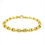 22k Gold Hammered Unisex Links Bracelet