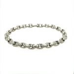 Platinum Hammered Unisex Links Bracelet
