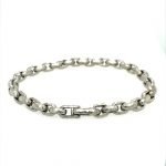 Platinum Hammered Unisex Links Bracelet