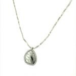 Platinum Pave Diamonds Free-Form Diamond Slice Necklace