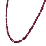 22 Karat Gold Graduated Ruby Bead Necklace