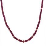 22 Karat Gold Graduated Ruby Bead Necklace