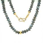 22K Gold & Labradorite Unisex Knotted Necklace