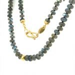 22K Gold & Labradorite Unisex Knotted Necklace
