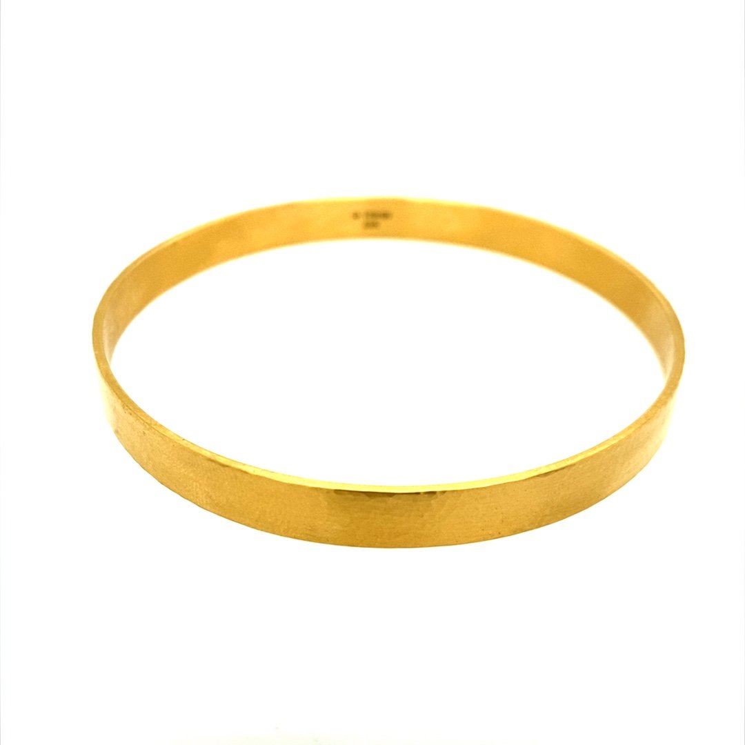 22k Gold Hammered Bangle Bracelet