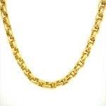 22k Gold Hammered Unisex Links Necklace