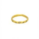 22 Karat Gold Diamond Wave Band, 2mm