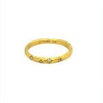 22 Karat Gold Diamond Wave Band, 2mm