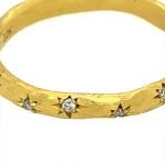 22 Karat Gold Diamond Wave Band, 2mm