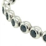 Platinum Unisex Cushion Black Diamonds Bubble Bracelet