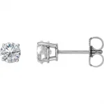 14 Karat White Gold Diamond Prong Set Stud Earrings