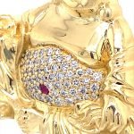 18 Karat Gold Pave Diamonds Laughing Buddha Pendant