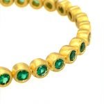 22k Gold Emerald Bubble Eternity Line Bracelet