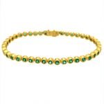 22k Gold Emerald Bubble Eternity Line Bracelet