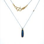 22 Karat Gold Framed Freeform Opal on Silk Necklace