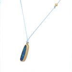 22 Karat Gold Framed Freeform Opal on Silk Necklace