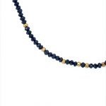 22K Gold and Faceted Black Diamonds Beads Necklace