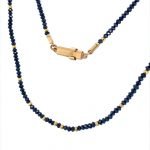 22K Gold and Faceted Black Diamonds Beads Necklace