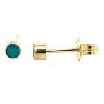 14 Karat Yellow Gold Opal Bezel Set Stud Earrings