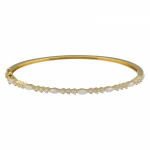 14 Karat Yellow Gold Shared Prong Diamond Bangle