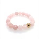 Gold Filled Rose Quartz Beads Stretch Bracelet