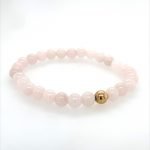 Gold Filled Rose Quartz Beads Stretch Bracelet