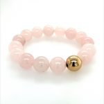 Gold Filled Rose Quartz Beads Stretch Bracelet