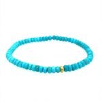 22K Gold & Turquoise Unisex Beads Stretch Bracelet